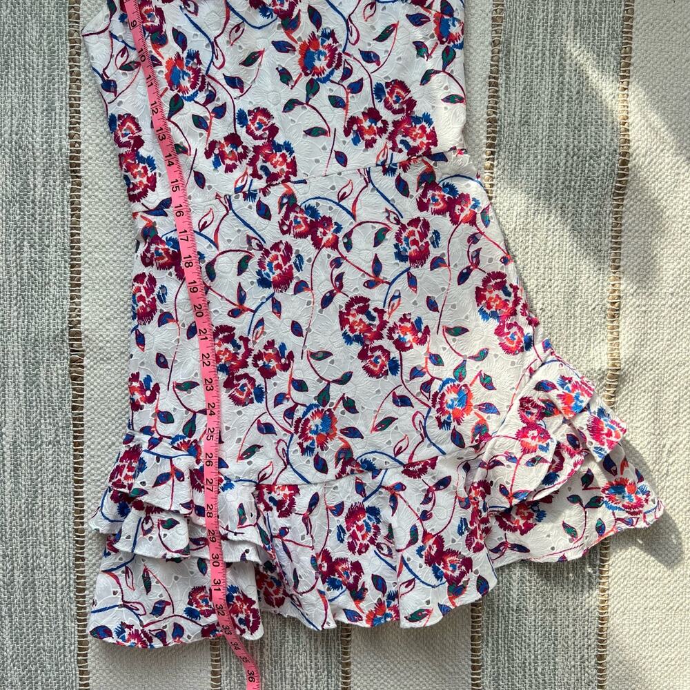 Tanya Taylor White Embroidered Sleeveless Mini Dress Women’s Size 2 - Picture 6 of 10